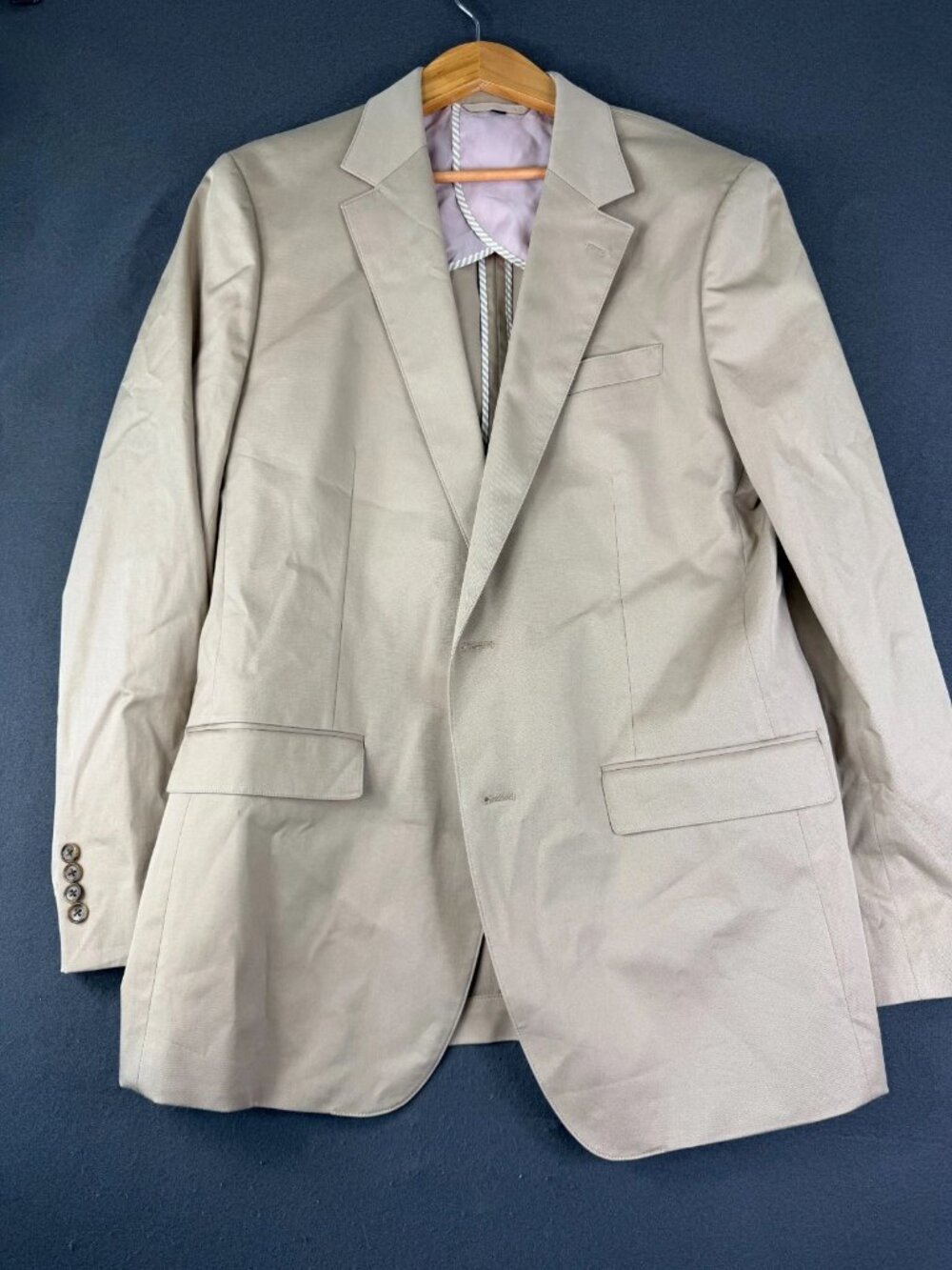 Bonobos Mens Beige Sport Coat Blazer Slim Fit Two-Button Single Breaseted Notch
